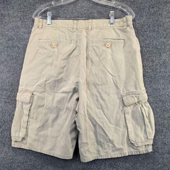 Bugle Boy Men's Cargo Shorts Tan Size 34 Ramie Cotton Blend Pockets - Picture 2 of 12